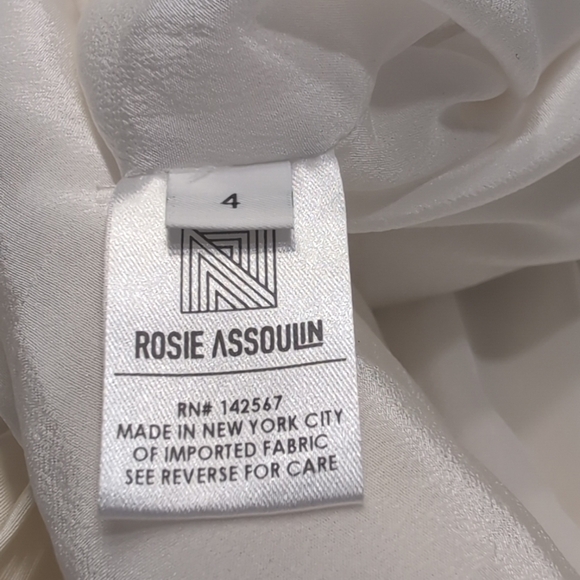 NWT Rosie Assoulin Whoopsy Daisy Ruffled Silk Charmeuse Wedding Gown Size 4 - Picture 14 of 15